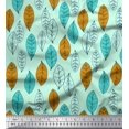 thumbnail image 1 of Soimoi Georgette Viscose Fabric Leaves Block Print Sewing Fabric Yard 42 Inch Wide, 1 of 5