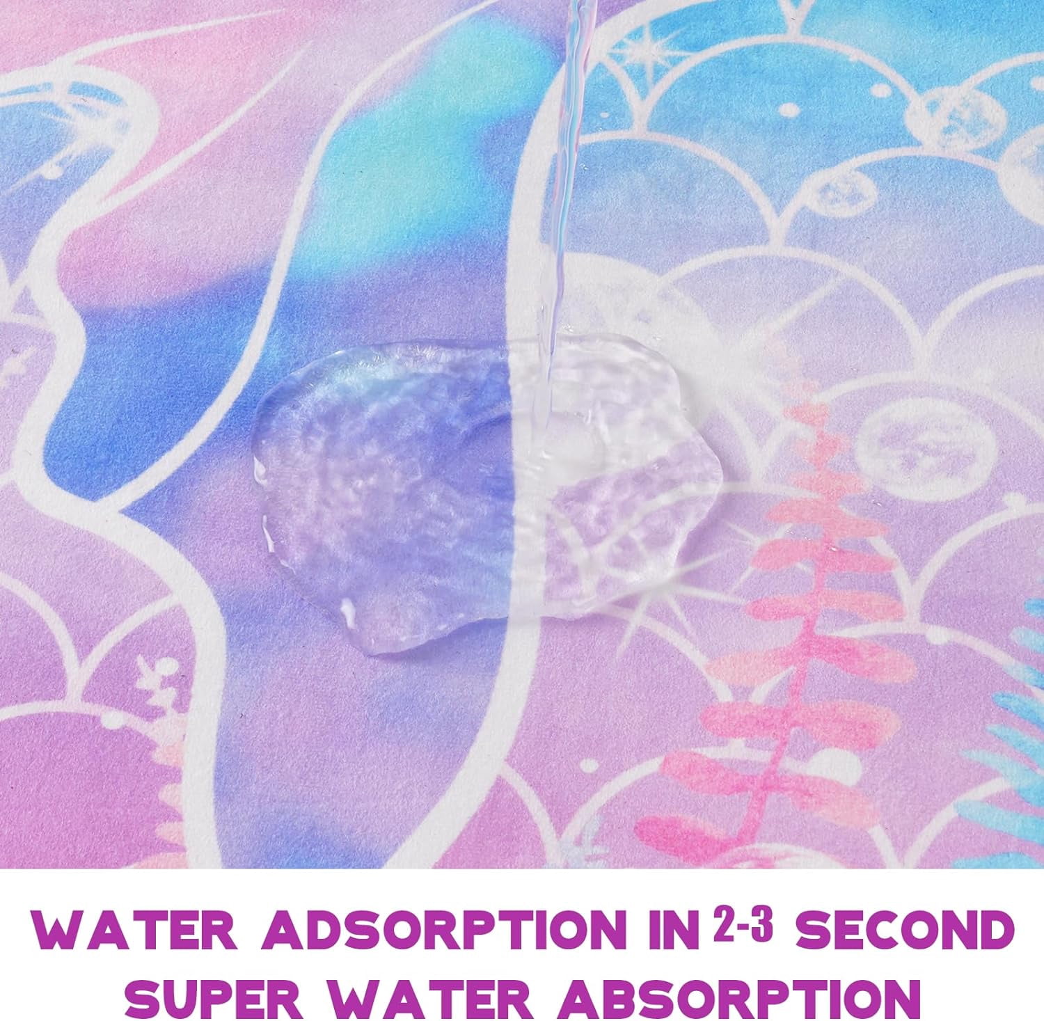 Mermaid Bathroom Rug Sets of 2, Soft and Absorbent Bath Mats for Girls, Washable Bath Mats Non Skid for Bedroom Living, Mermaid Bathroom Decor, 17.3"x 30" +17.3"x 47"