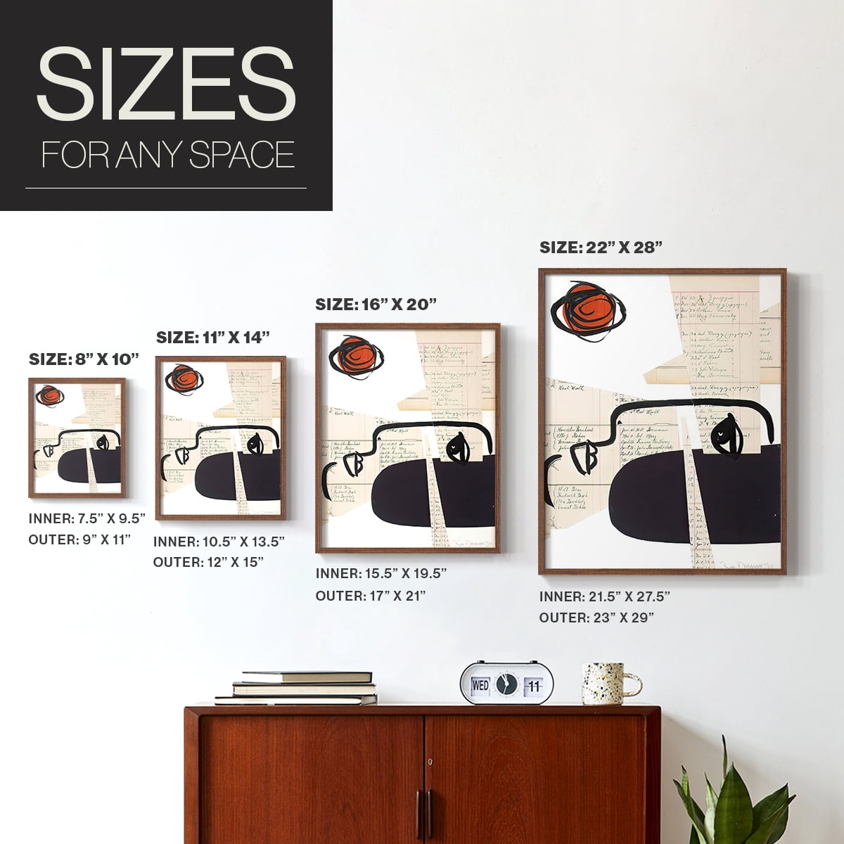 Faces of A Century II in Paper Solid Wood 8 x 10 Framed Print