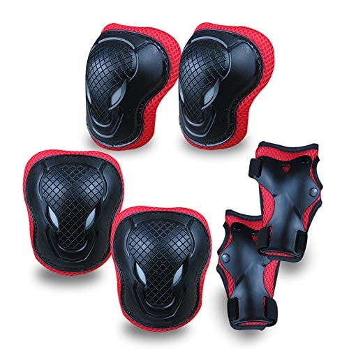 GEQID Kids Knee Pads and Elbow Pads Wrist Pad for Roller Skating Skate Protec Gear Rollerblade Bicycle Boys Youth 5-12 Years Old 