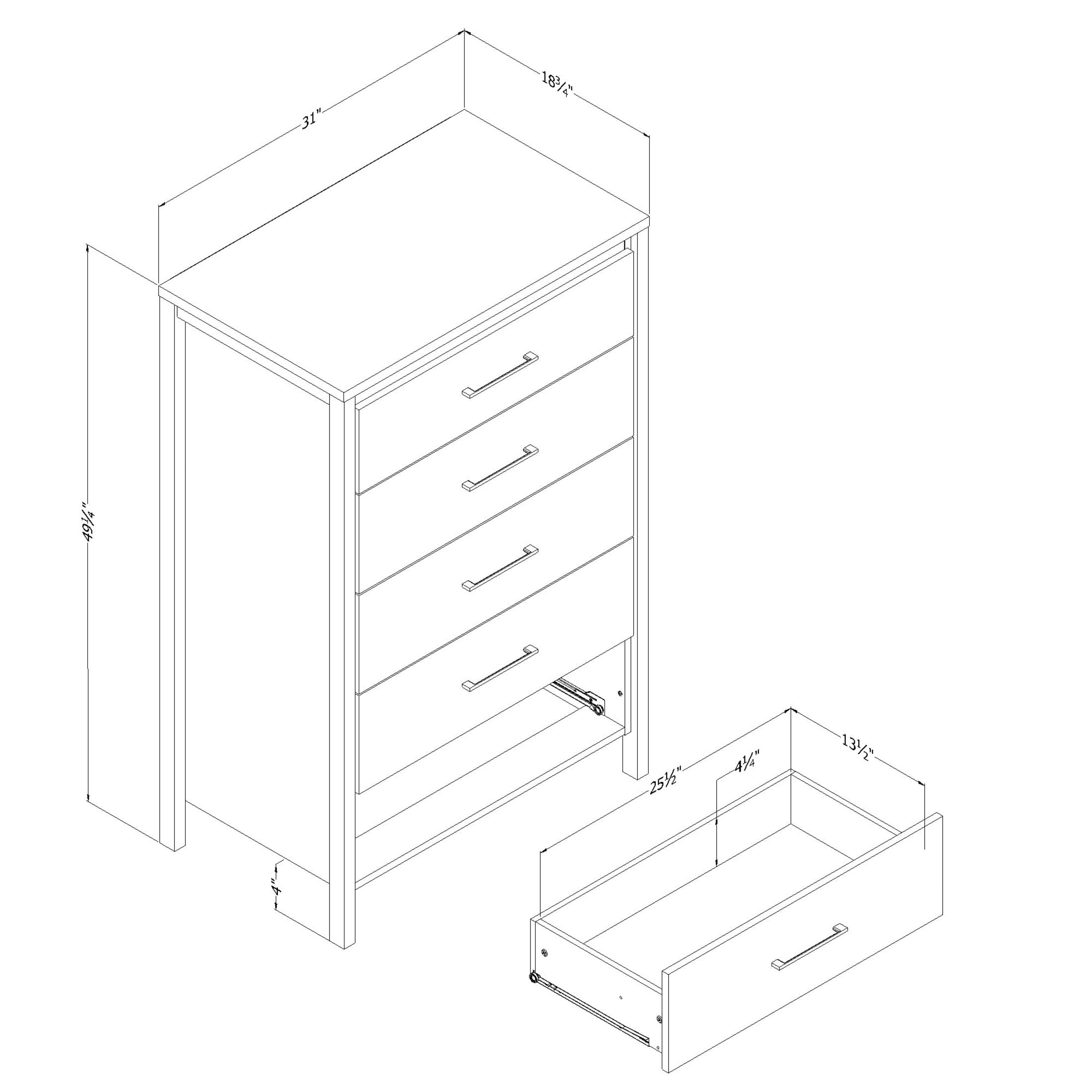 South Shore Gravity, Contemporary Chest,  Brown