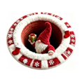 thumbnail image 3 of Round Christmas Optical Illusion Doormat, Non Slip Winter Floor Rug with Faceless Santa Figure Snowflakes Stocking Print, Holiday Entryway Carpet, 23.62x23.62 inch, 3 of 6