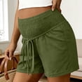 thumbnail image 2 of Miqool Maternity Shorts with Pockets Over The Belly Drawstring Casual Pregnancy Shorts for Athletic Yoga Workout, 2 of 9