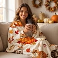 thumbnail image 4 of Flannel Throw Blanket Thanksgiving Soft Fall Throw for Sofa Bed Camping, Light Comfortable Travel Blanket 27.6X39In with Cute Fall Prints, 4 of 4