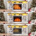 thumbnail image 5 of Paproos Fireplace TV Stand for 65 inch TV with LED Lights, 32.0in Tall TV Stand with 23'' Electric Fireplace, Entertainment Center for Living Room, 400 Sqt Heating Area, Brown Tabletop&White Cabinet, 5 of 9