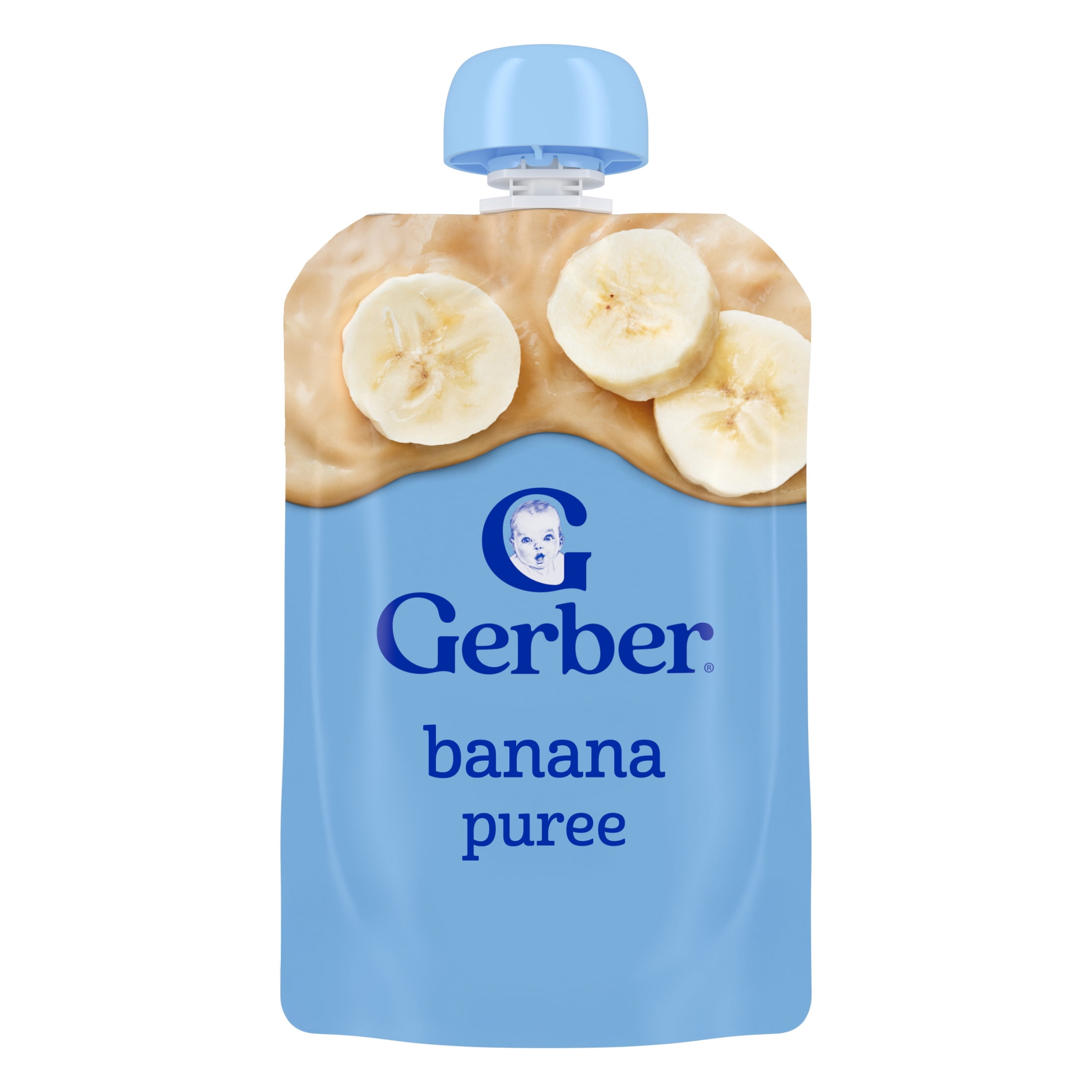 (6 pack) Gerber Stage 2 Baby Food, Banana Puree Pouch 3.5 oz
