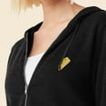 thumbnail image 5 of Dalix Taco Embroidered Fleece Zip Washed Hoodie Cold Fall Winter Women in Black XS X-Small, 5 of 5