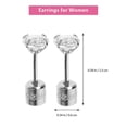thumbnail image 3 of Silver Zircon Stud Earrings for Decor 2Pairs Tiny Ear Piercing Jewelry, 3 of 5