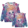 thumbnail image 5 of Garronmavis Cute Axolotls Long Sleeve Pullover 3T Stylish Toddler Girl Sweatshirt Clothes Comfortable Ruffle Long Sleeve Girls Top Fashion Pullover Drop Shoulder Sweater Top for Girls, 5 of 7
