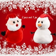 2 Pcs Santa Plush Snowman Plush Toy Reversible Christmas Gift for Kids