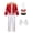 Red A, variant on Kids Unisex Drum Troupe Honor Guard Flag-raiser Uniform Set Brass Band Performance Suit Royal Blue B 120