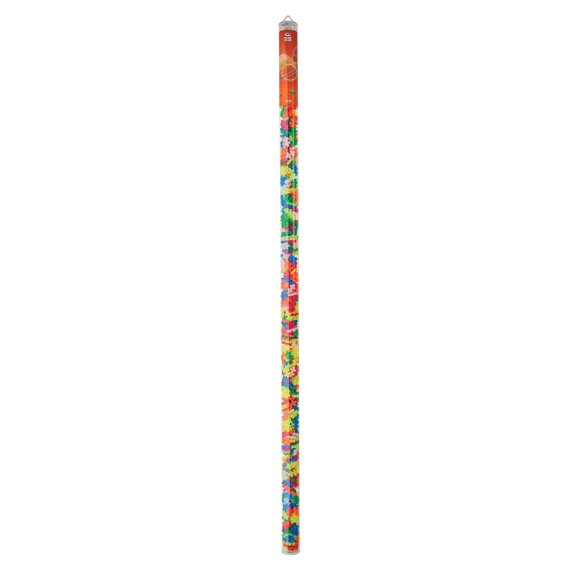Plus-Plus: Super Tube - Neon Color Mix - 500 Pieces – Construction Building STEM Toy, Interlocking Mini Puzzle Blocks, Open Play Set, Kids Ages 5+