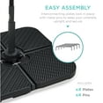 thumbnail image 5 of Best Choice Products 4-Piece Cantilever Offset Patio Umbrella Stand Square Base Plate Set w/ Easy-Fill Spouts - Black Wicker, 5 of 8