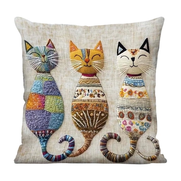Cat Pattern Throw Pillow Covers Decorative Outdoor Soft Pillowcases Home Decor Living Room Cushion Case for Bed Couch Car 18x18in