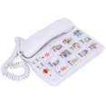 thumbnail image 5 of Fasttelefon med stora knappar, fast telefon med sladd för skrivbord med snabbval, hemtelefon för seniorer, 5 of 5