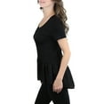 thumbnail image 3 of ToBeInStyle Women's Ruffled Chiffon Bottom Knit Top, 3 of 4