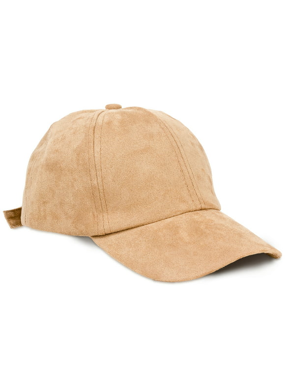 TAN SUEDE BASEBALL CAP HAT