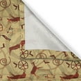 thumbnail image 3 of Ambesonne Southwestern Kitchen Curtains, Prehistoric Art, 55"x39", Pale Yellow Brown, 3 of 3