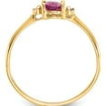 thumbnail image 2 of 14K Yellow Gold Diamond & Pink Tourmaline Birthstone Ring (Size 6) Made In India xbr211, 2 of 5
