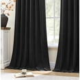 thumbnail image 5 of Galenzoov 52*90 inch 2 Panels Velvet Curtains for Home, Room Darkening Heat Blocking Blackout Window Curtains Back Tab Rod Pocket Drapes for Bedroom,Living room,Office,Black, 5 of 9