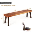 thumbnail image 2 of Topbuy Banc d'Extérieur en Bois d'Acacia Naturel pour Patio, Sans Dossier, Banc de Salle à Manger en Bois, 2 of 5