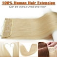 thumbnail image 3 of SEGO Thick Hidden Wire in Hair Extensions 100% Remy Human Hair Extensions with Invisible Band Translucent Fish Line Hairpiece Without Clip, 3 of 7