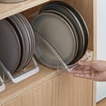 thumbnail image 4 of Gnmfd Transparent Layered Kitchen Organizer, PET Lid Tray Rack for Cupboard Countertop, Multi-Functional Space Saver, Stackable Dish Organizer for Plates Bowls, 4 of 6