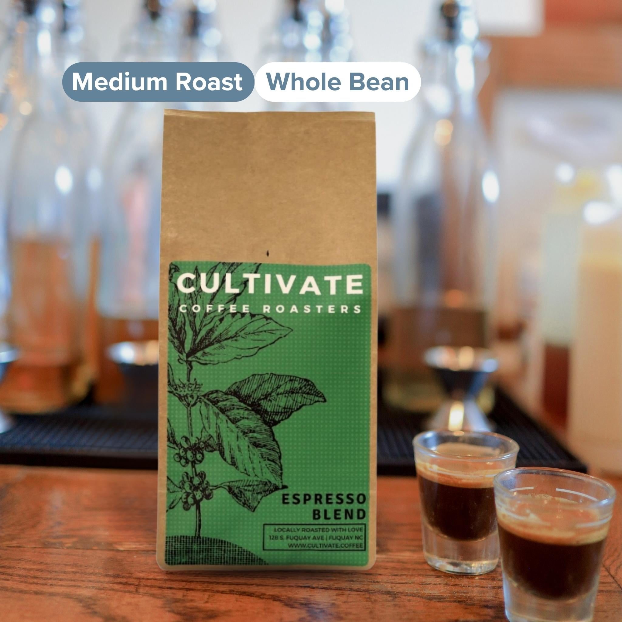 Local Cultivate Coffee Whole Bean Espresso Blend, Medium Roast