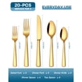 thumbnail image 2 of Juego de cubiertos de acero inoxidable dorado Stapava de 20 piezas, 2 of 7