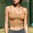 thumbnail image 2 of Wyongtao Womens Ribbed Knit Tank Tops Strap Solid Color Slim Fitted Crop Camisole Casual Trendy Sport Going Out Clothes (S, Khaki), 2 of 8
