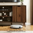 thumbnail image 4 of Subrtex Mid-Century Modern TV Stand Entertainment Center for TVs up to 60", Walnut Finish Wooden TV Media Console with Sliding Doors & Adjustable Storage Shelves for Living Room & Bedroom, 4 of 7