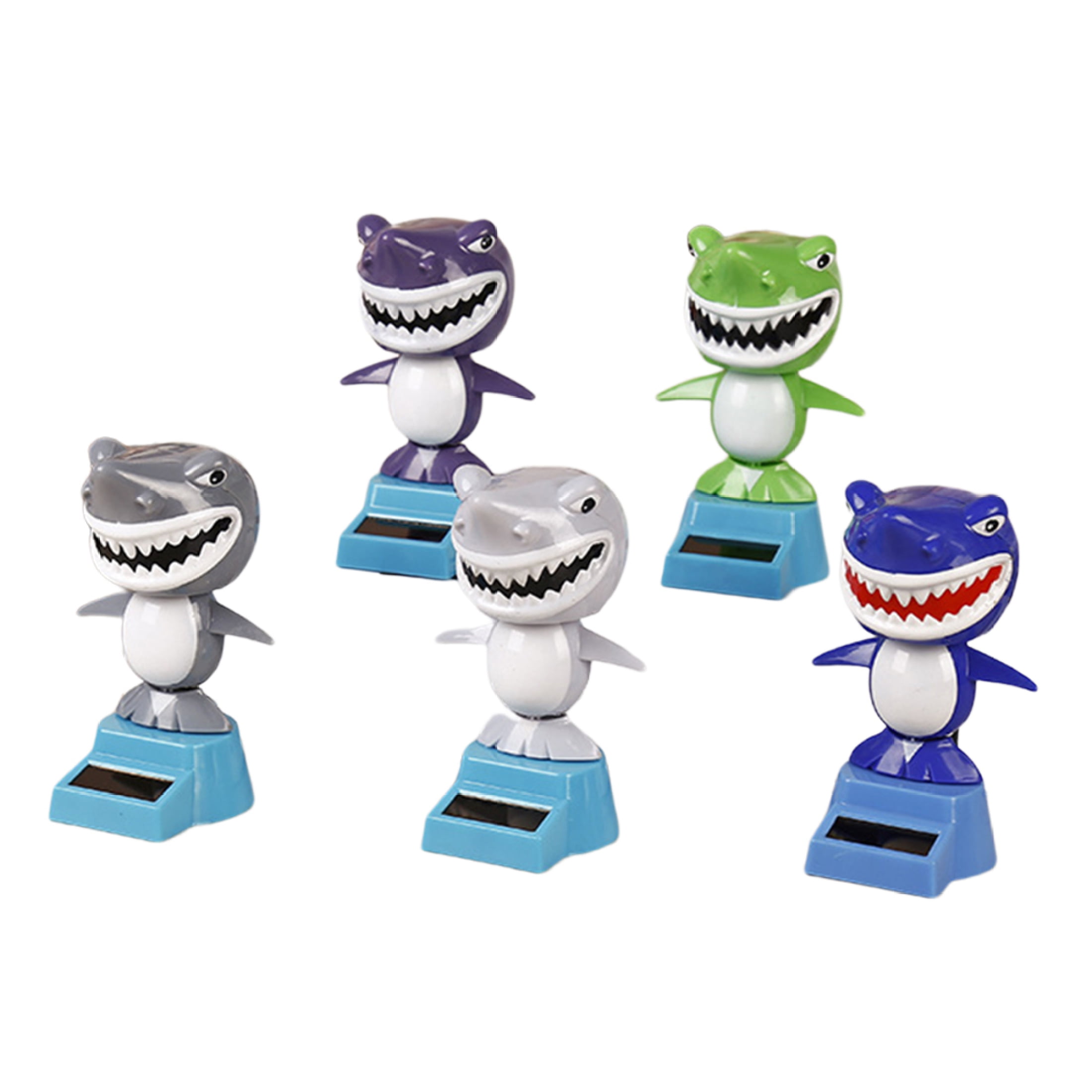 EUBUY 2pcs Solar Dancing Shark Toys Shaking Shark Dashboard Ornament for  Car Office Desk Home Decor Gray 