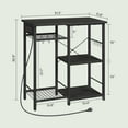 thumbnail image 4 of Bakers Rack with Power Outlet, Microwave Stand with Adjustable Mesh Rack, Coffee Bar Station, Kitchen Storage Racks with 6 S Hooks, for Kitchen, Dining Room, 4 of 18