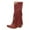 Wine, variant on Rokment Womens Winter Fall Long Fringe Wide Mid Calf Western Cowboy Boots Bohemian Tassel Knee High Western Cowgirl Boots