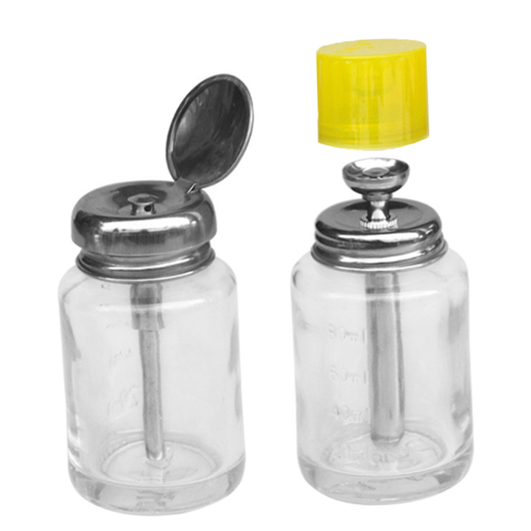 QIFULL 2Pcs Transparent Travel Bottles Refillable Press Liquid Dispensers for Home Use