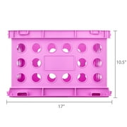 Pen+Gear Plastic File and Storage Crate, Violet Glow, 6-pack