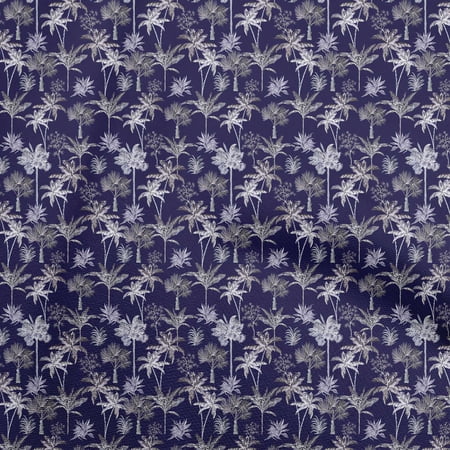 oneOone Cotton Silk Blue Fabric Tropical Craft Projects Decor Fabric Printed By The Yard 42 Inch Wide