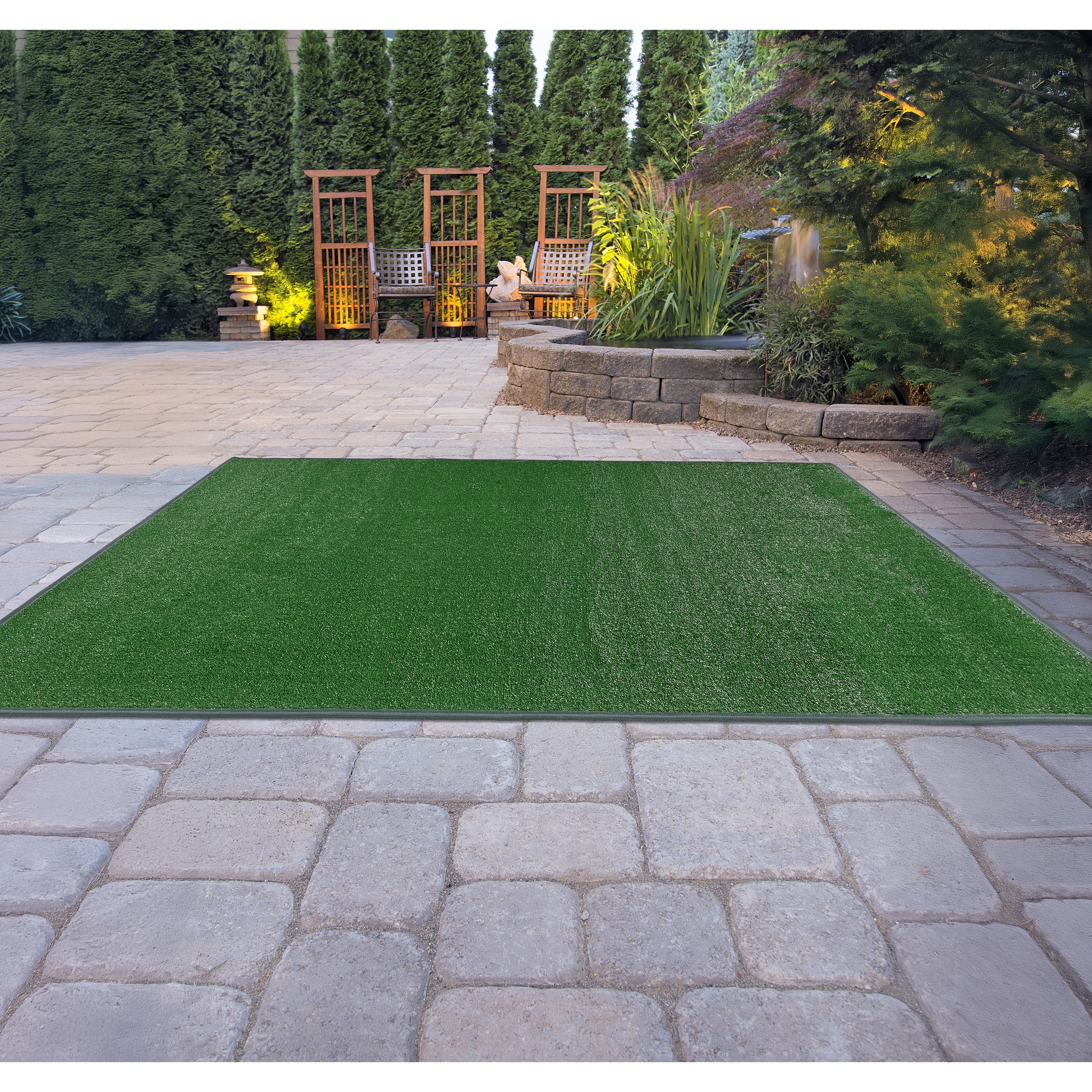 Garland Rug Artificial Grass Green Indoor/Outdoor Area Rug, 12' x 21'