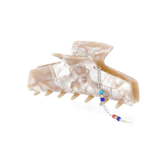 No Boundaries Hair Claw Clip with Charm Dangle, Brown