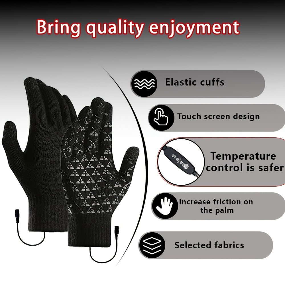 KELI Smart Heated Gloves – 3-Level Warming, USB Rechargeable, Touchscreen Compatible – Windproof & Waterproof for Skiing, Motorcycle Riding & Outdoor Work (Men & Women)