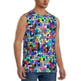 thumbnail image 2 of Uemuo Colorful Tie Dye Stained Glass 2 Pattern Men's Sleeveless T-Shirt,Muscle Athletic Tank Top, Moisture-wicking Quick-dry Breathable Classic Tee Top for Gym Run Outdoor Sports-Large, 2 of 8