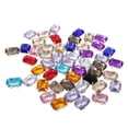 thumbnail image 2 of AMLESO 50pcs 13 * 18mm Rectangle Acrylic Rhinestone Button Multicolor for Diy Craft, 2 of 8