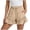 Khaki, variant on Bloomae Flowy Shorts for Women Boho Ruffle Trim Skorts Drawstring Elastic Waist Bow-Knot Casual Summer Beach Vacation Short Pants with Pockets Khaki S