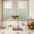thumbnail image 3 of 3 Piece Kitchen Curtains and Valances Set Flower Green Cafe Curtains 36 Inch Length Blue Pink Daisy Wildflower Floral Botanical Valance & Tier Curtain for Living Room Bedroom Window 54"x18"+27"x36"*2, 3 of 6