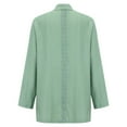thumbnail image 4 of Duoif Cardigans for Women Trendy Cotton and Linen Casual Lapel Single Button Thin Coat Linen Women Lightweight 3/4 Sleeve Summer Lapel Jackets Womens Cardigan Green L, 4 of 9