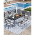 thumbnail image 2 of Garvee juego de 2 sillas de comedor para patio con estructura metálica negra, ratán tejido beige y cojines resistentes al clima, 2 of 7
