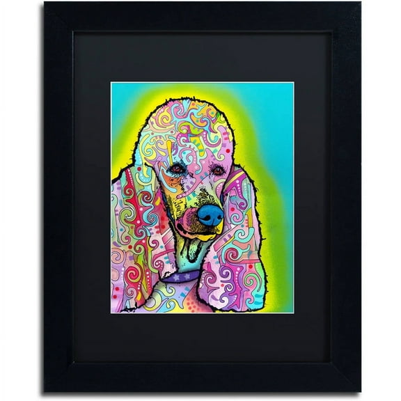 Trademark Fine Art "Poodle" Canvas Art by Dean Russo, Black Matte, Black Frame