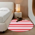 thumbnail image 2 of Round Rugs 3Ft, Red Pink Striped Round Area Rug Washable Indoor Throw Carpet, Farmhouse Stripes Simple Art Small Non Slip Circle Rug for Bedroom Living Room Home Decor Aesthetic, 2 of 8