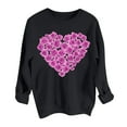 thumbnail image 5 of Valentines Day Sweatshirts, Heart Print Sweatshirt Women, Womens Long Sleeve Round Neck Sweatshirts Lover's Love Print Hoodie Long Sleeved Top Hoodie Crew Neck Top Shirt, 5 of 6