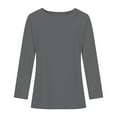 thumbnail image 4 of Basic Tops Ladies' Fashion Flared Cuffed Casual Solid Long Sleeve Round Neck Blouse Shirt Tops, 4 of 7